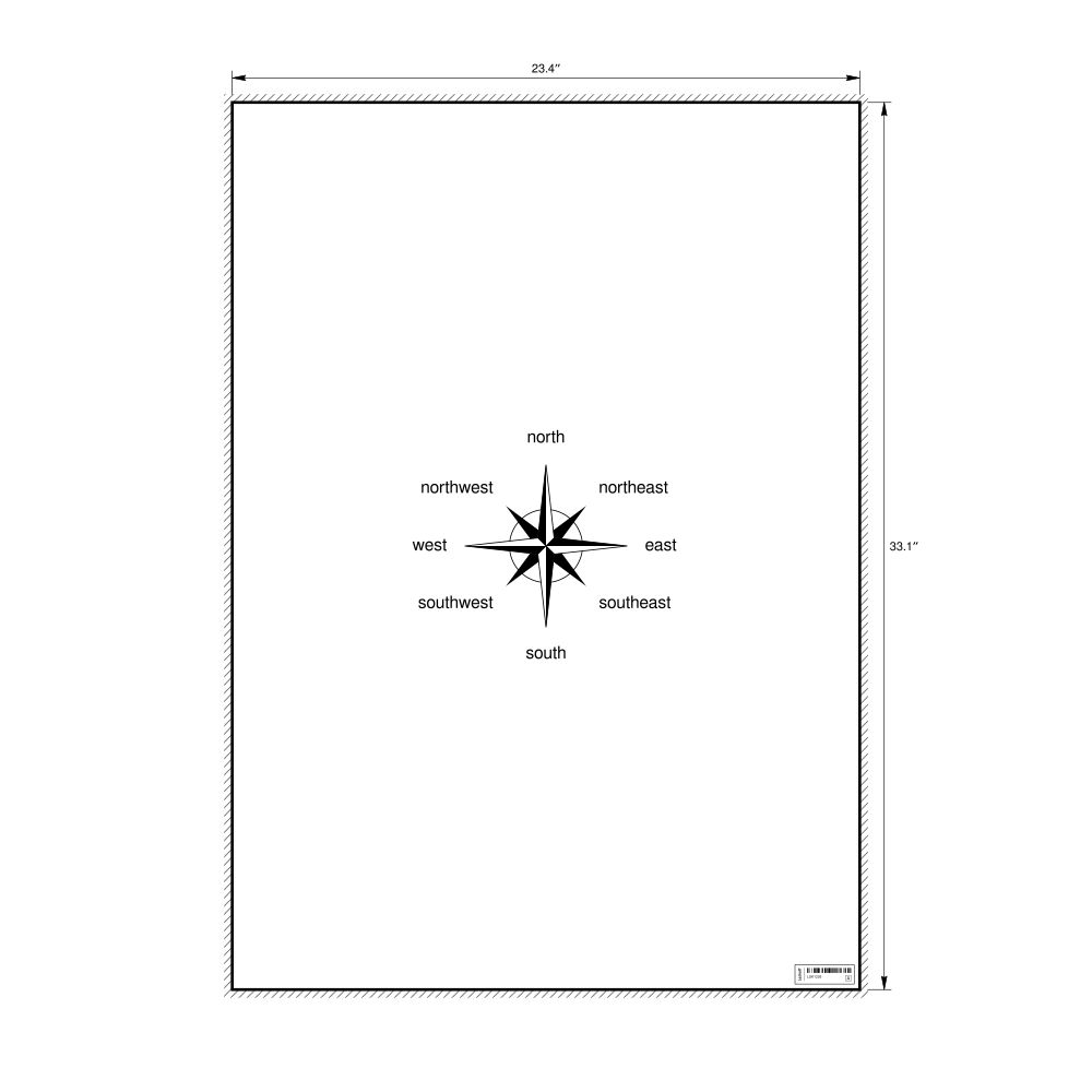 Leskoff Cardinal Directions Poster, English-Labeled, image 1 of 2