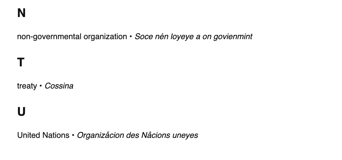International relations terms in Walloon
