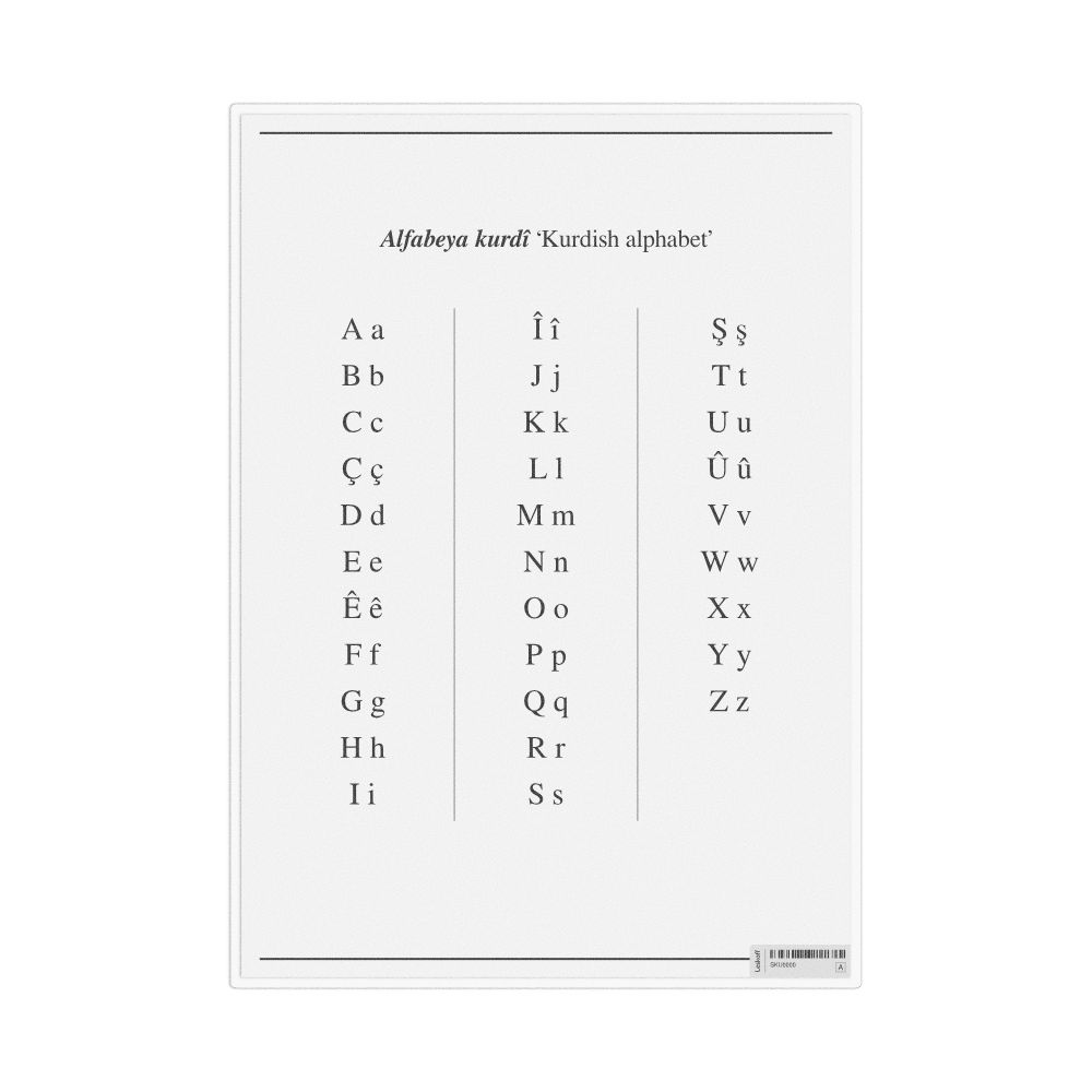 Leskoff Kurdish Alphabet Chart, image 1 of 1