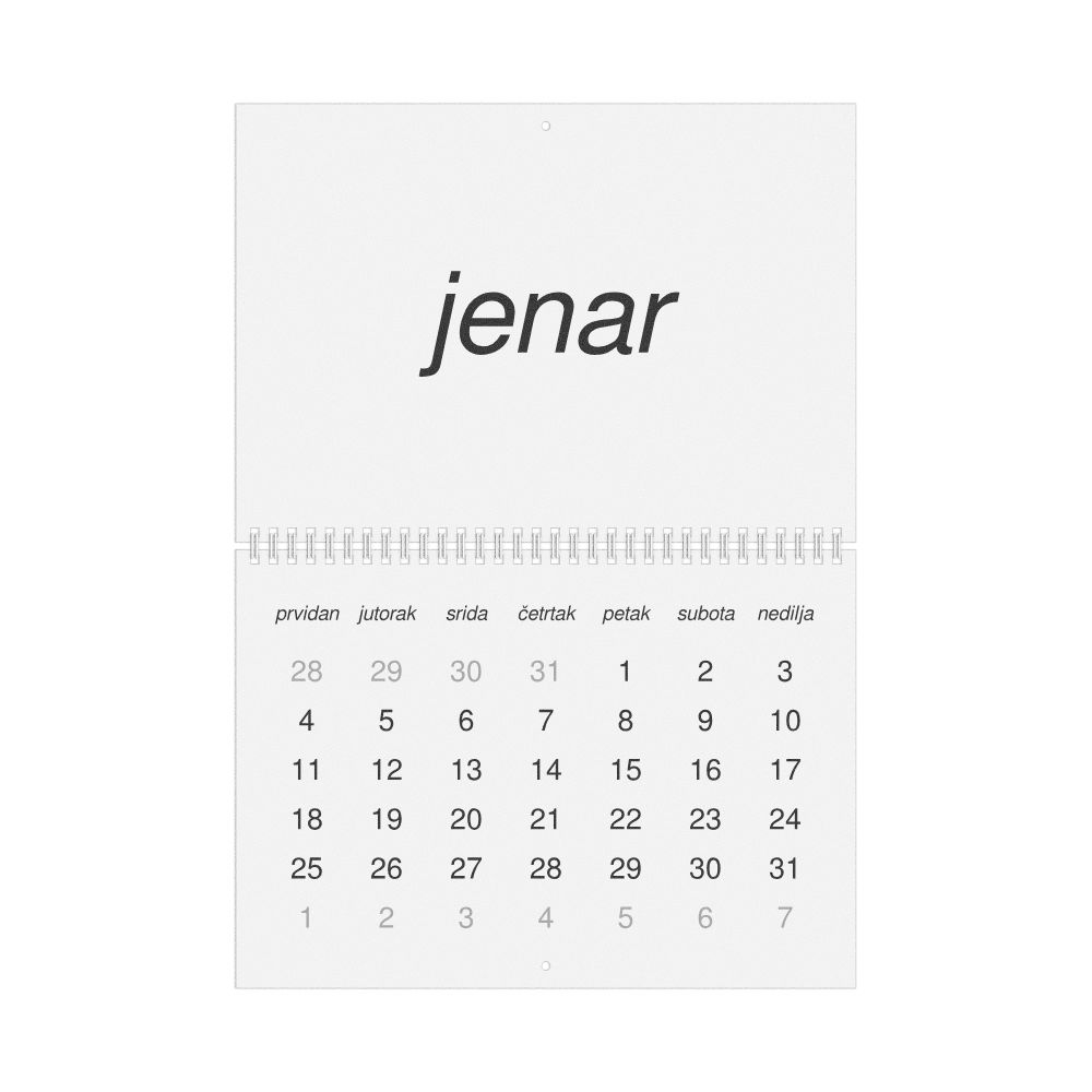 Leskoff 2027 Wall Calendar, Slavomolisano-Labeled, Monday-Start Layout, Wire-Bound, 11.7 x 8.3 in (29.7 x 21.0 cm), image 1 of 1