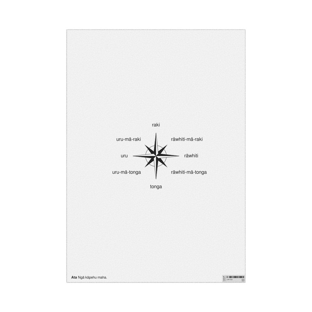 Leskoff Cardinal Directions Poster, Māori-Labeled, image 1 of 2