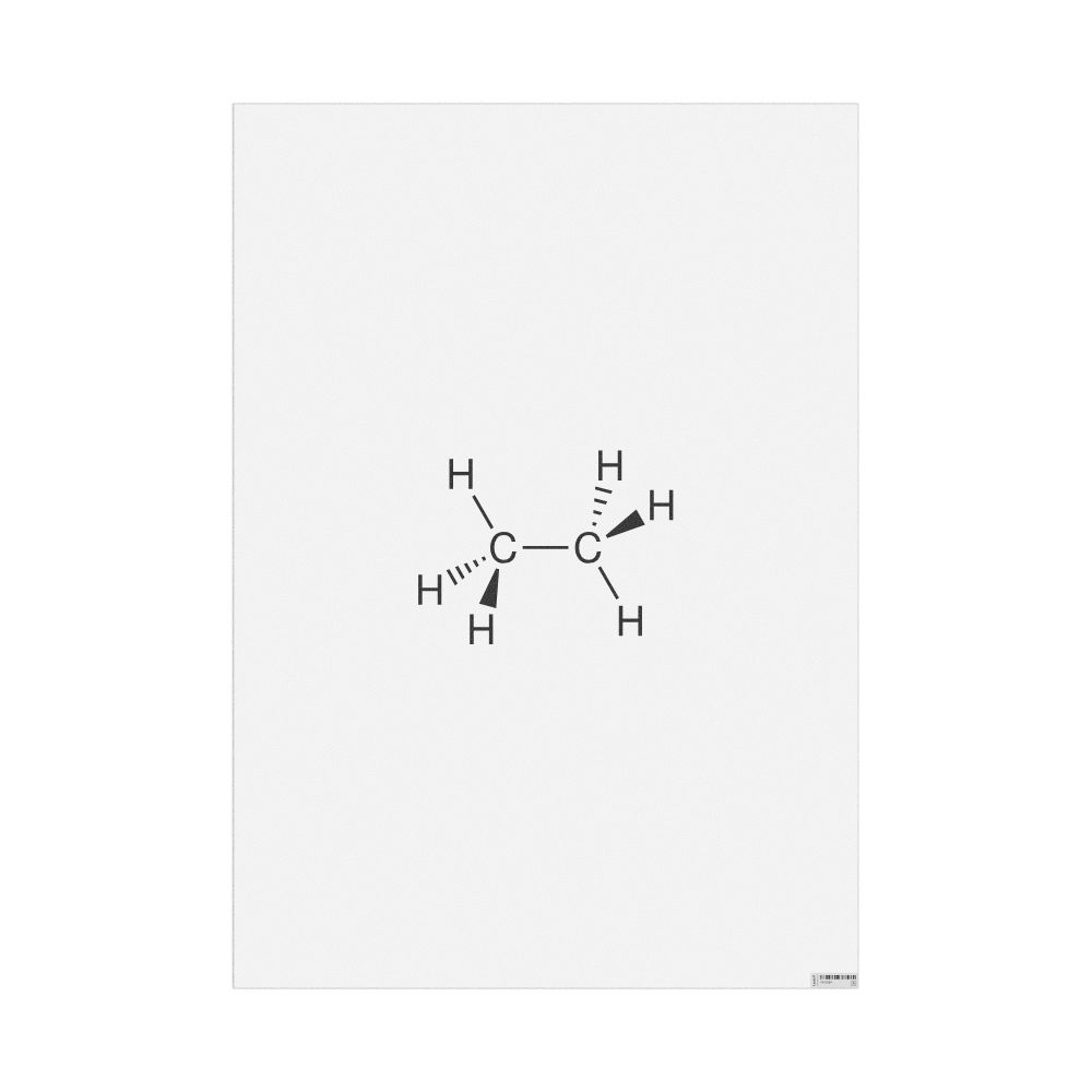 Leskoff Ethane Molecule Poster, 2D Structure, image 1 of 1