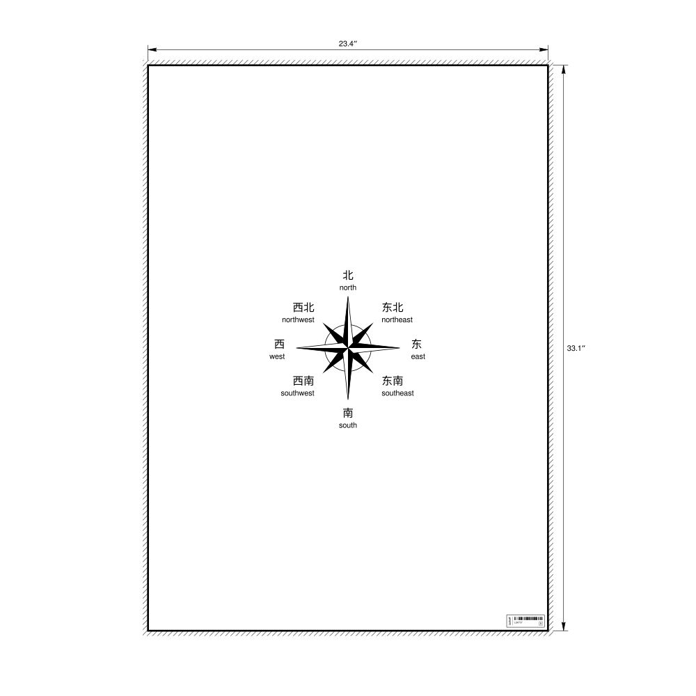 Leskoff Cardinal Directions Poster, Chinese/English-Labeled, image 1 of 2