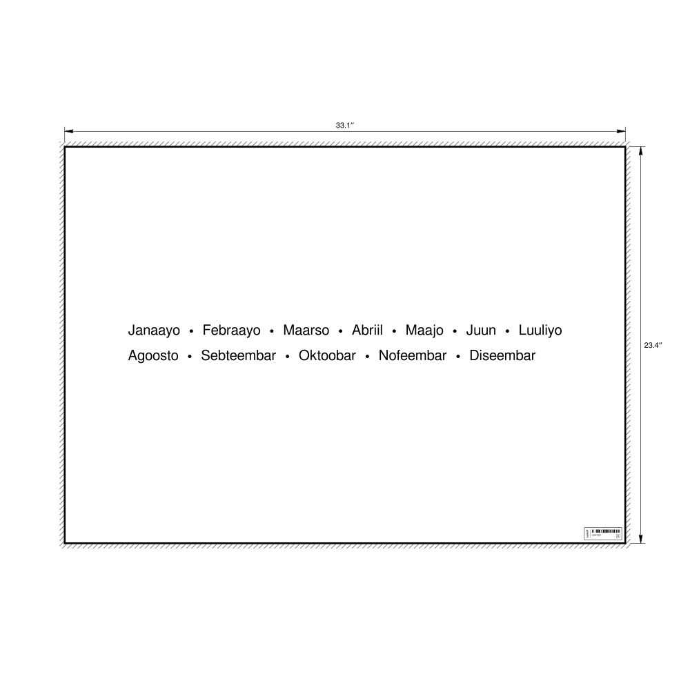 Leskoff Months of the Year Poster, Somali-Labeled, image 1 of 1