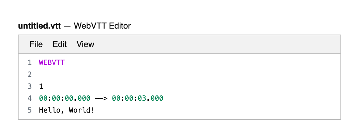 WebVTT Editor
