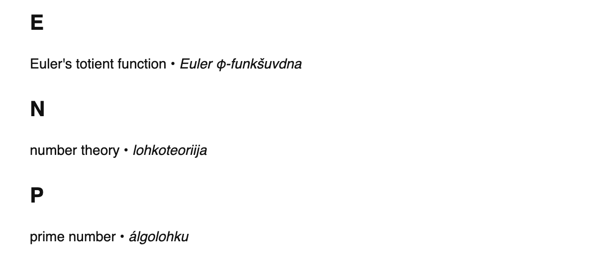 Number theory terms in Northern Sámi