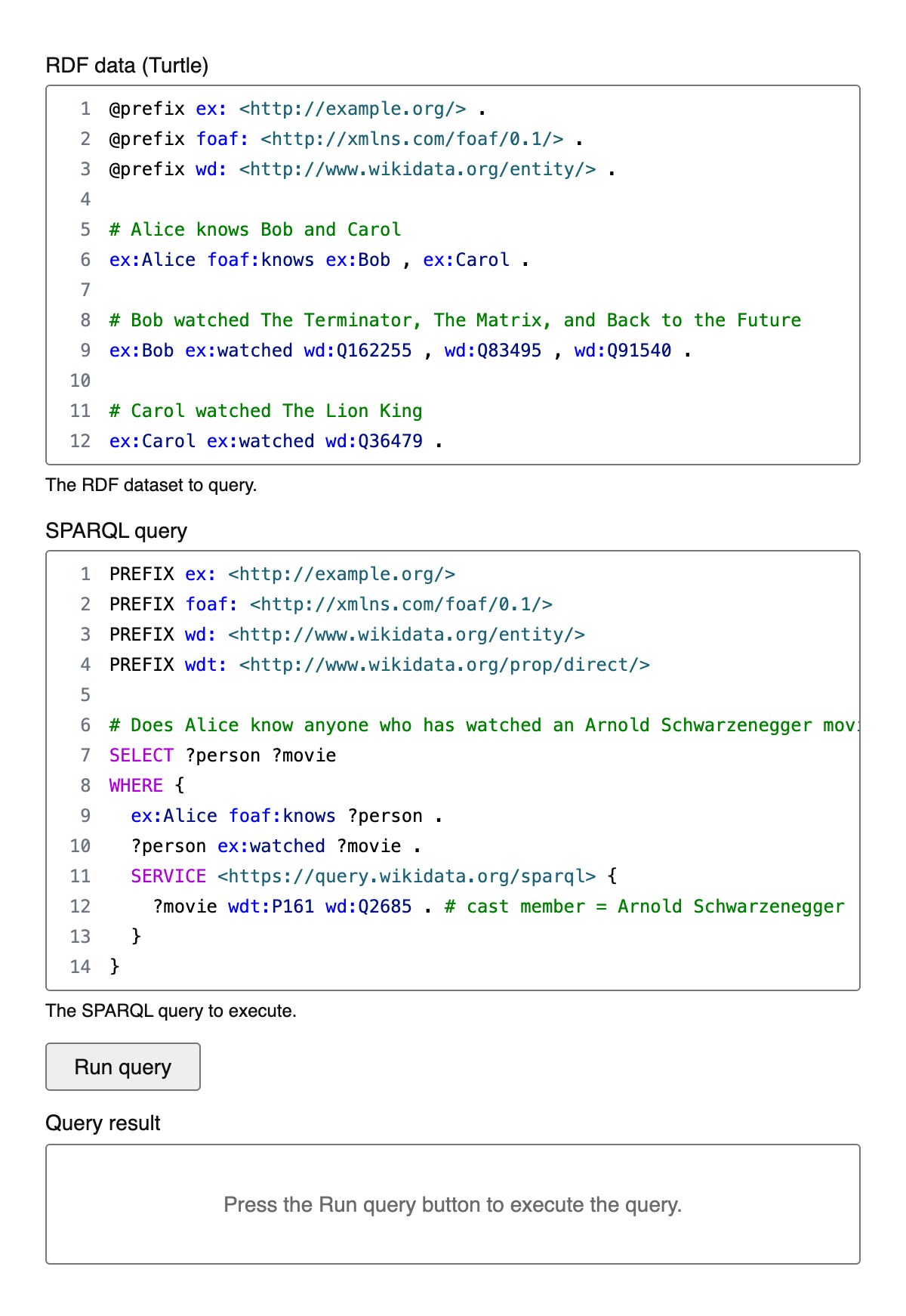 SPARQL Playground (RDF Playground)