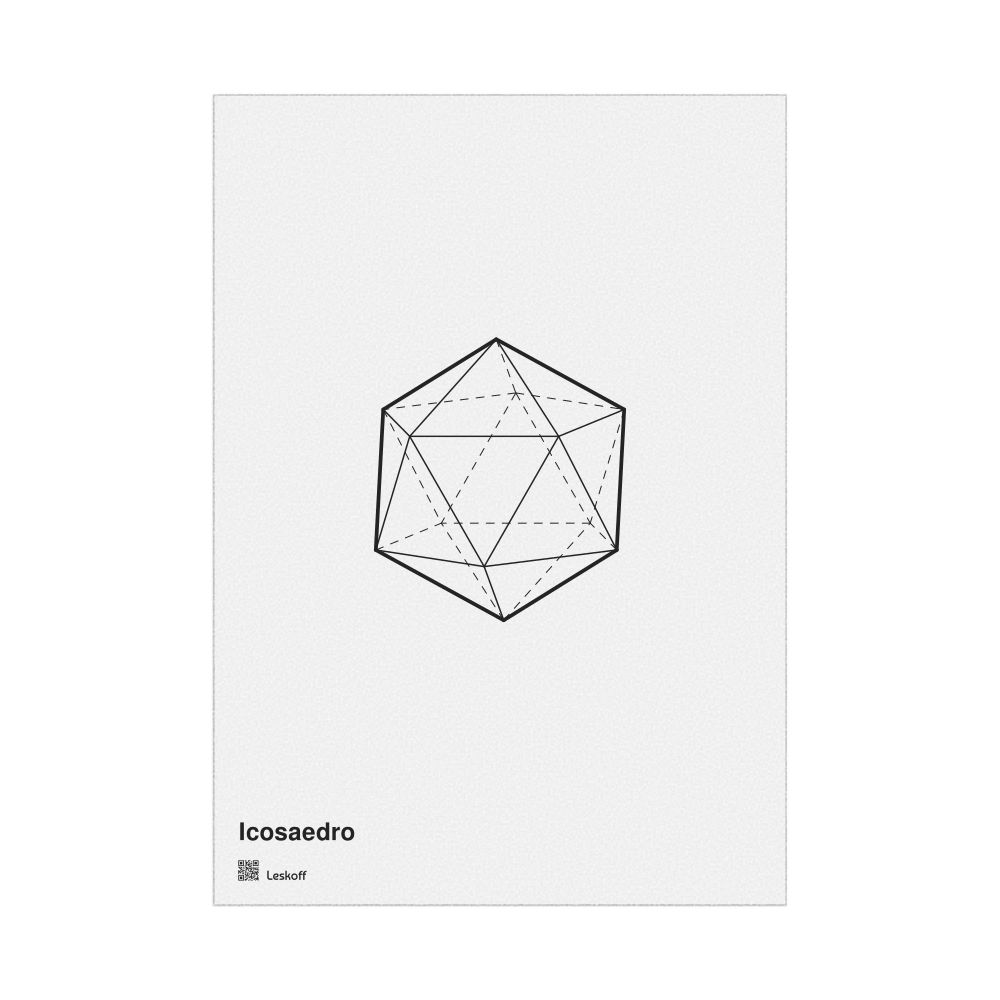 Leskoff Icosahedron Poster, Technical Illustration, Portuguese-Labeled, image 1 of 1