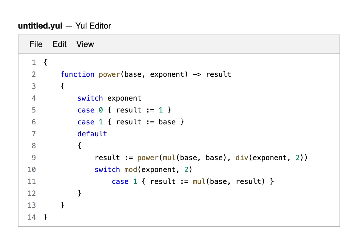 Yul Editor