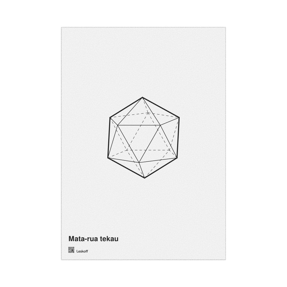 Leskoff Icosahedron Poster, Technical Illustration, Māori-Labeled, image 1 of 1