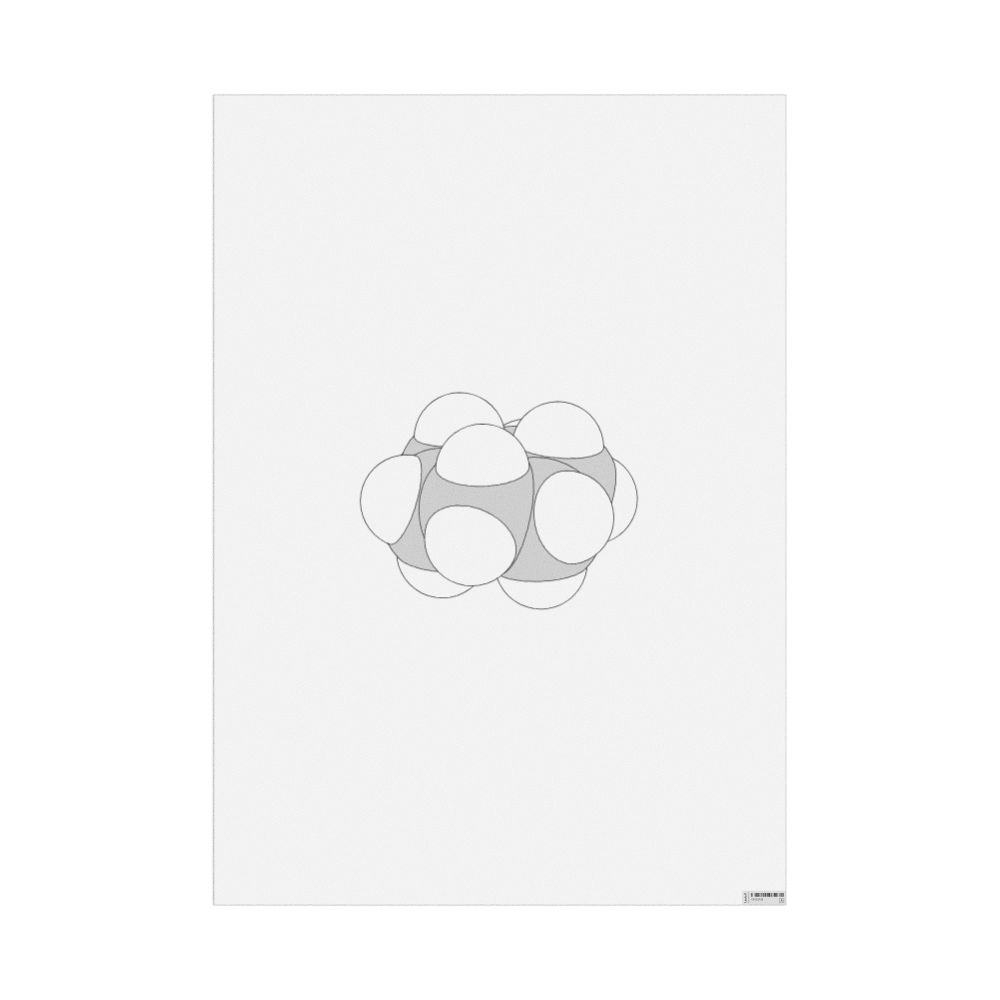 Leskoff Cyclohexane Molecule Poster, Space-Filling Model, image 1 of 1