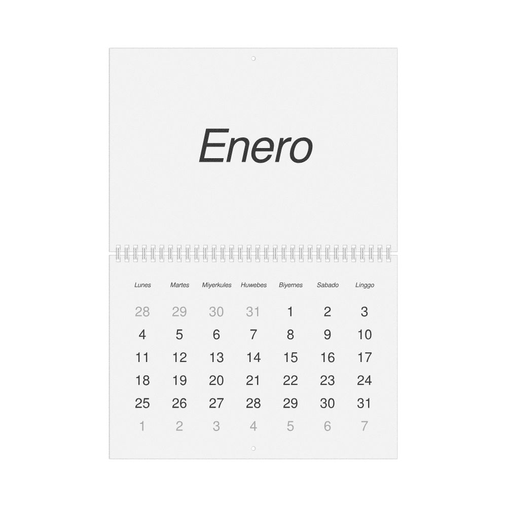 Leskoff 2027 Wall Calendar, Tagalog-Labeled, Monday-Start Layout, Wire-Bound, 11.7 x 8.3 in (29.7 x 21.0 cm), image 1 of 1