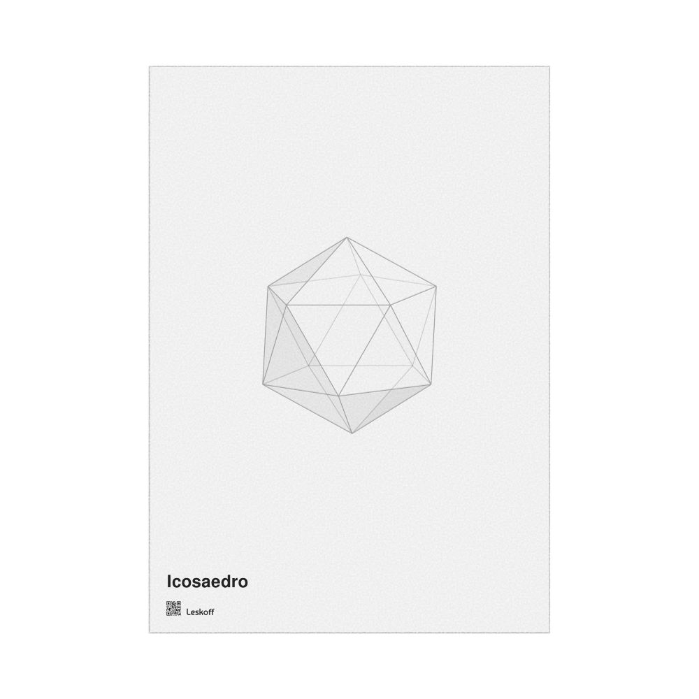 Leskoff Icosahedron Poster, Graphic Style, Translucent Material, Spanish-Labeled, image 1 of 1