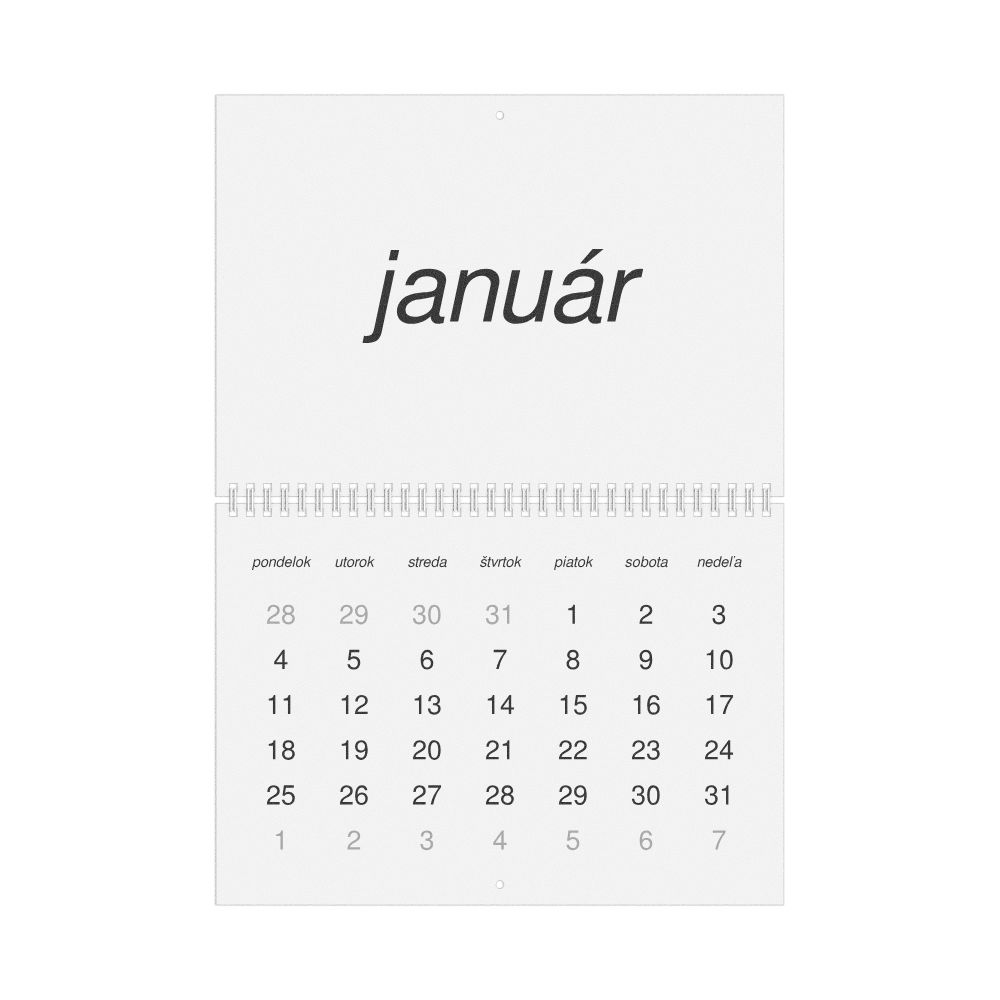 Leskoff 2027 Wall Calendar, Slovak-Labeled, Monday-Start Layout, Wire-Bound, 11.7 x 8.3 in (29.7 x 21.0 cm), image 1 of 1