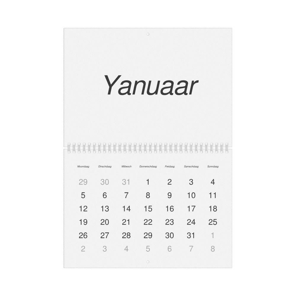 Leskoff 2026 Wall Calendar, Pennsylvania Dutch-Labeled, Monday-Start Layout, Wire-Bound, 11.7 x 8.3 in (29.7 x 21.0 cm), image 1 of 1