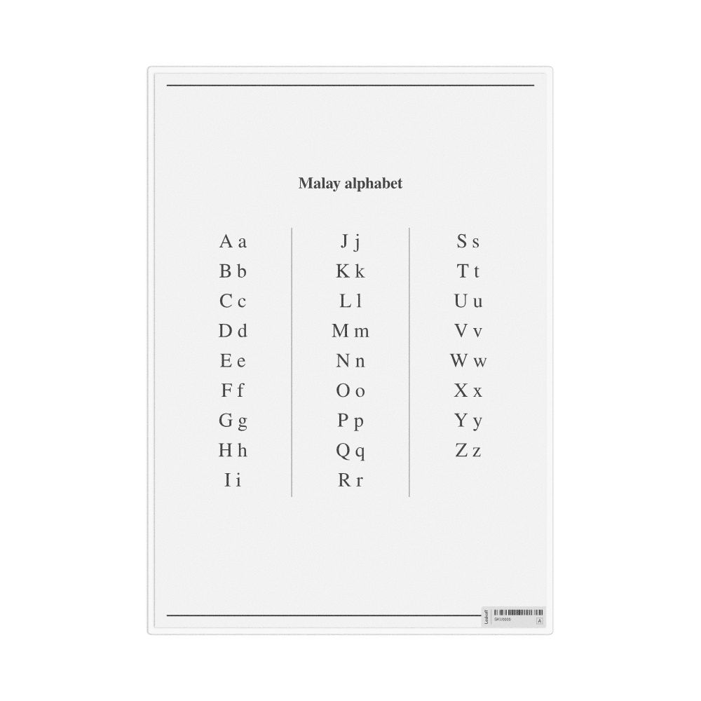 Leskoff Malay Alphabet Chart, image 1 of 1