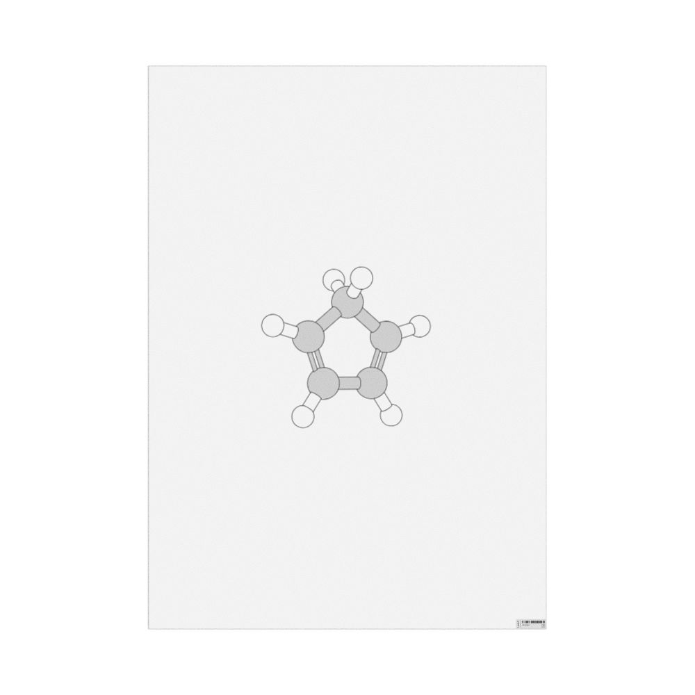 Leskoff Cyclopentadiene Molecule Poster, Ball-and-Stick Model, Stylized, image 1 of 1