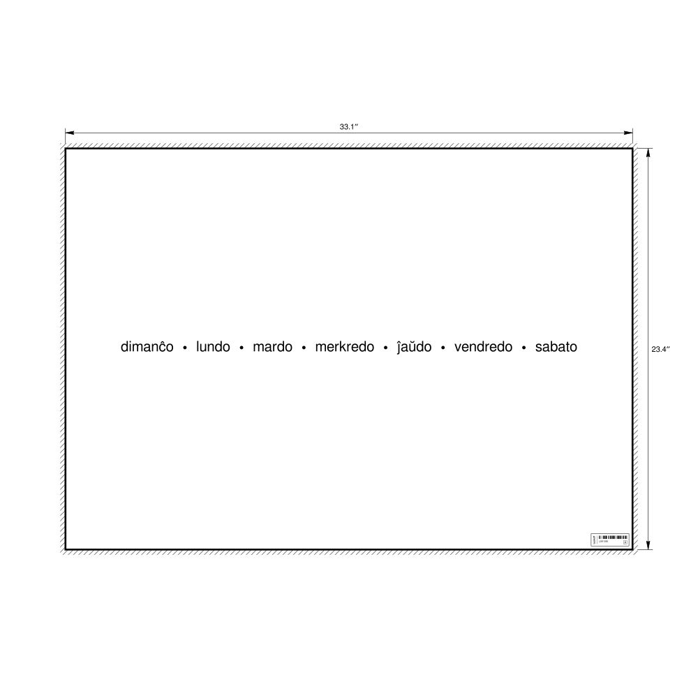 Leskoff Days of the Week Poster, Esperanto-Labeled, image 1 of 1