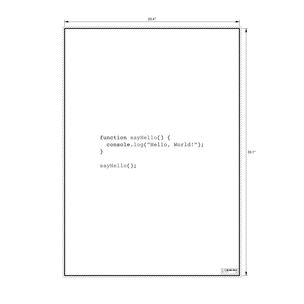 Leskoff "Hello, World!" Code Snippet Poster, JavaScript Programming Language, image 1 of 1