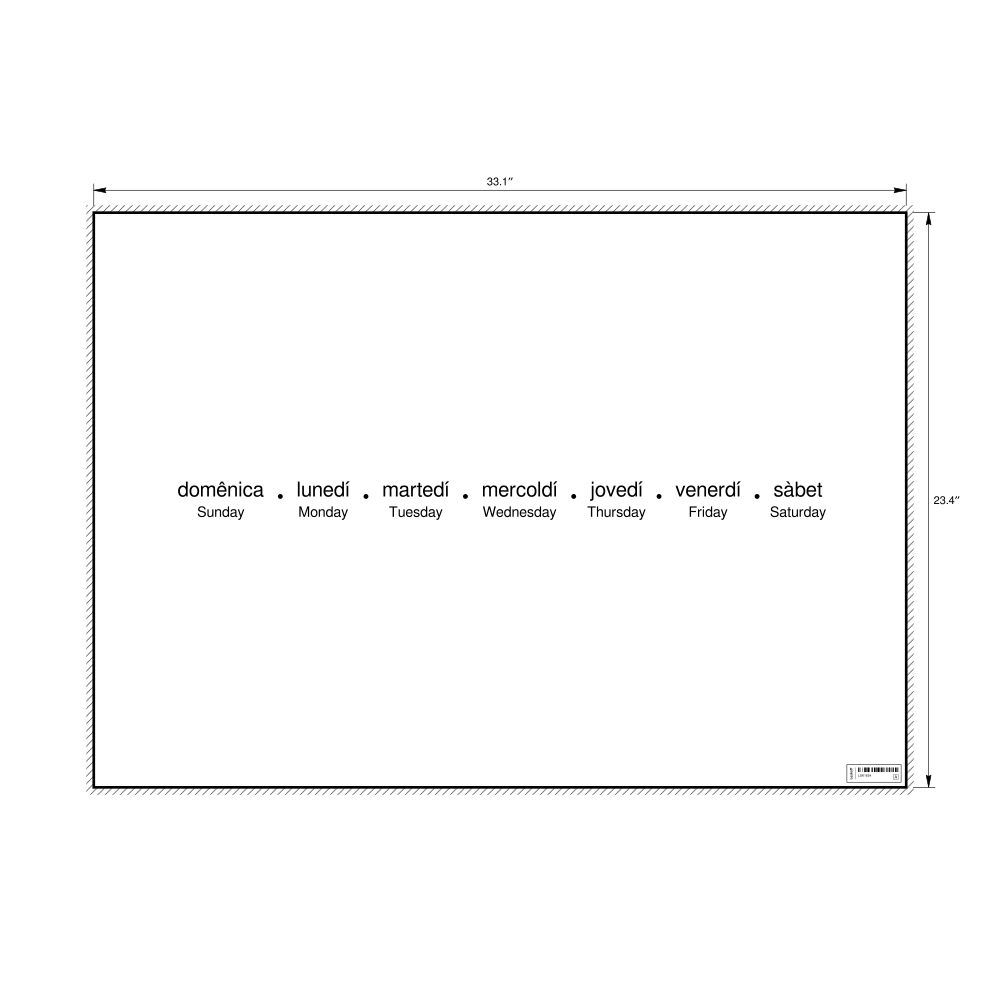 Leskoff Days of the Week Poster, Lombard/English-Labeled, image 1 of 1