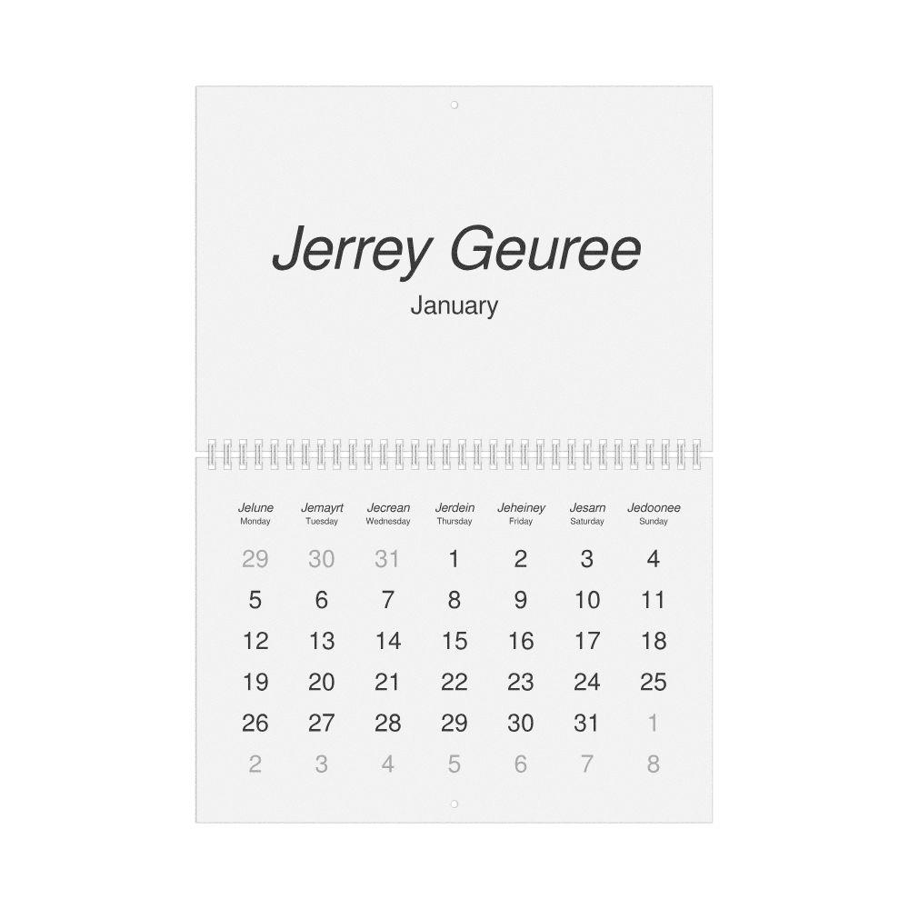Leskoff 2026 Wall Calendar, Manx/English-Labeled, Monday-Start Layout, Wire-Bound, 11.7 x 8.3 in (29.7 x 21.0 cm), image 1 of 1