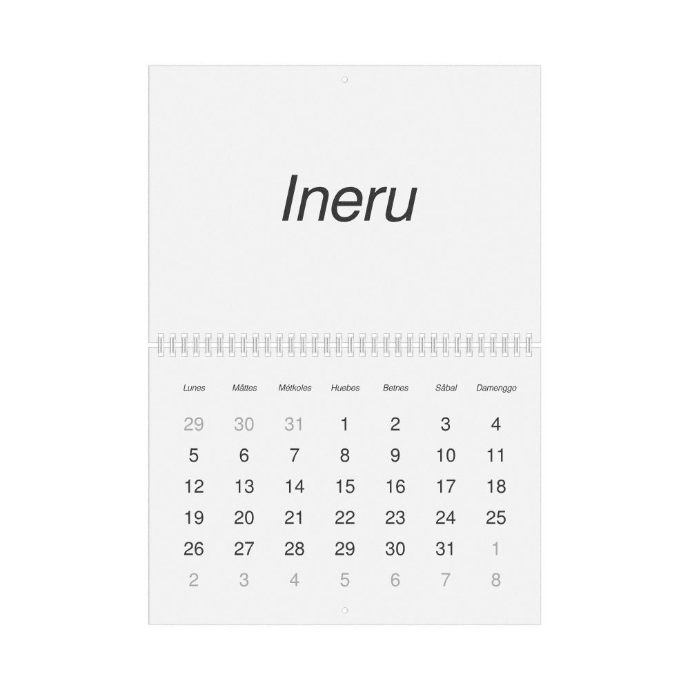 Leskoff 2026 Wall Calendar, Chamorro-Labeled, Monday-Start Layout, Wire-Bound, 11.7 x 8.3 in (29.7 x 21.0 cm), image 1 of 1