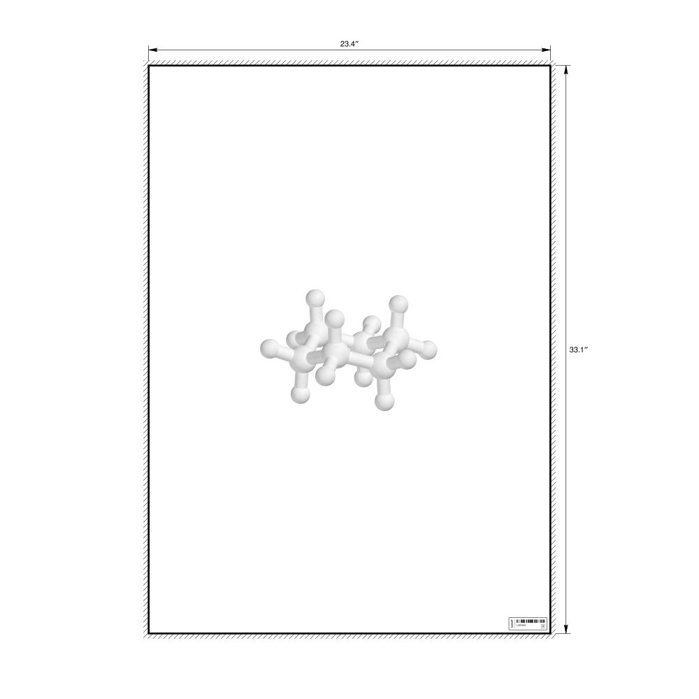 Leskoff Cyclohexane Molecule Poster, Ball-and-Stick Model, image 1 of 1