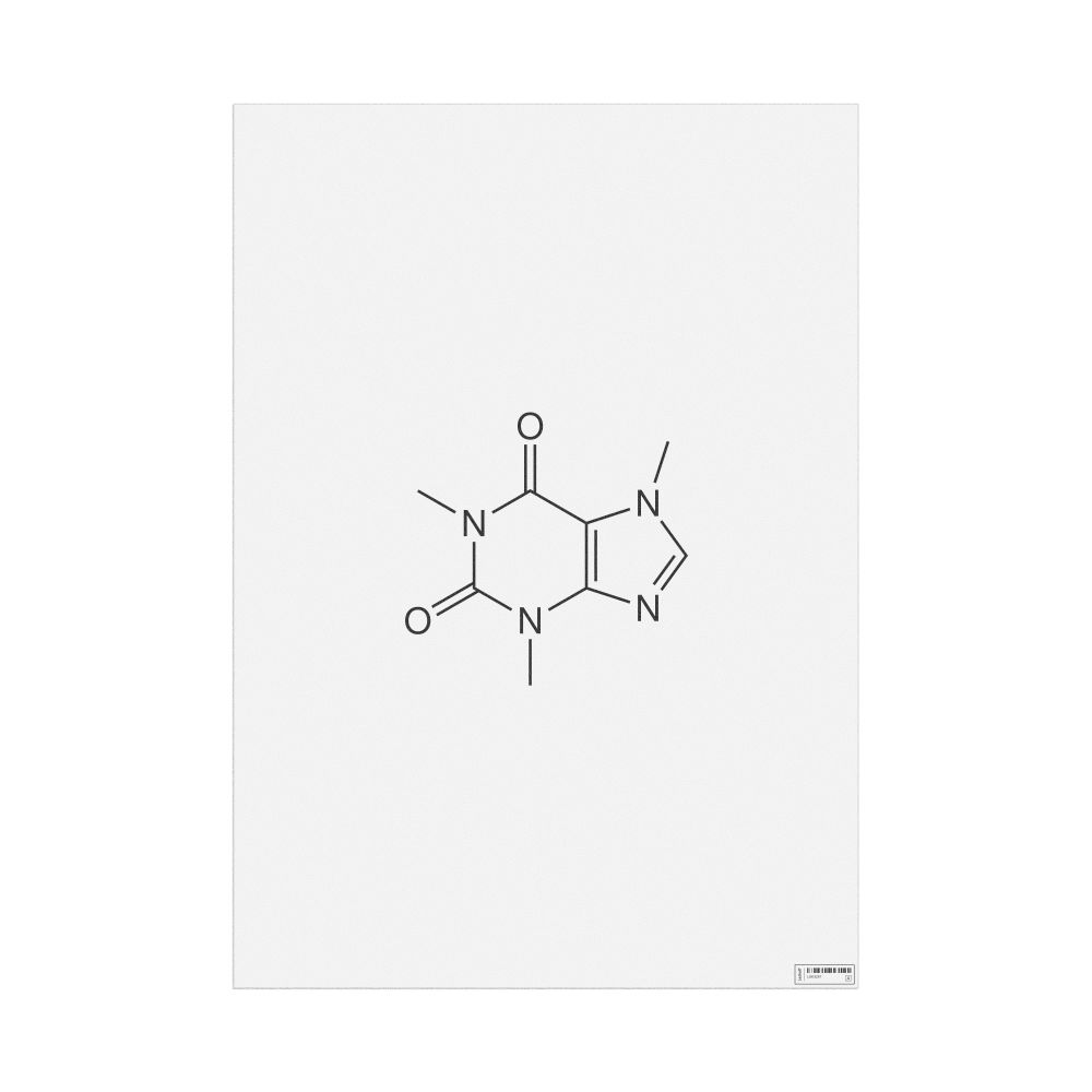 Leskoff Caffeine Molecule Poster, 2D Structure, image 1 of 1