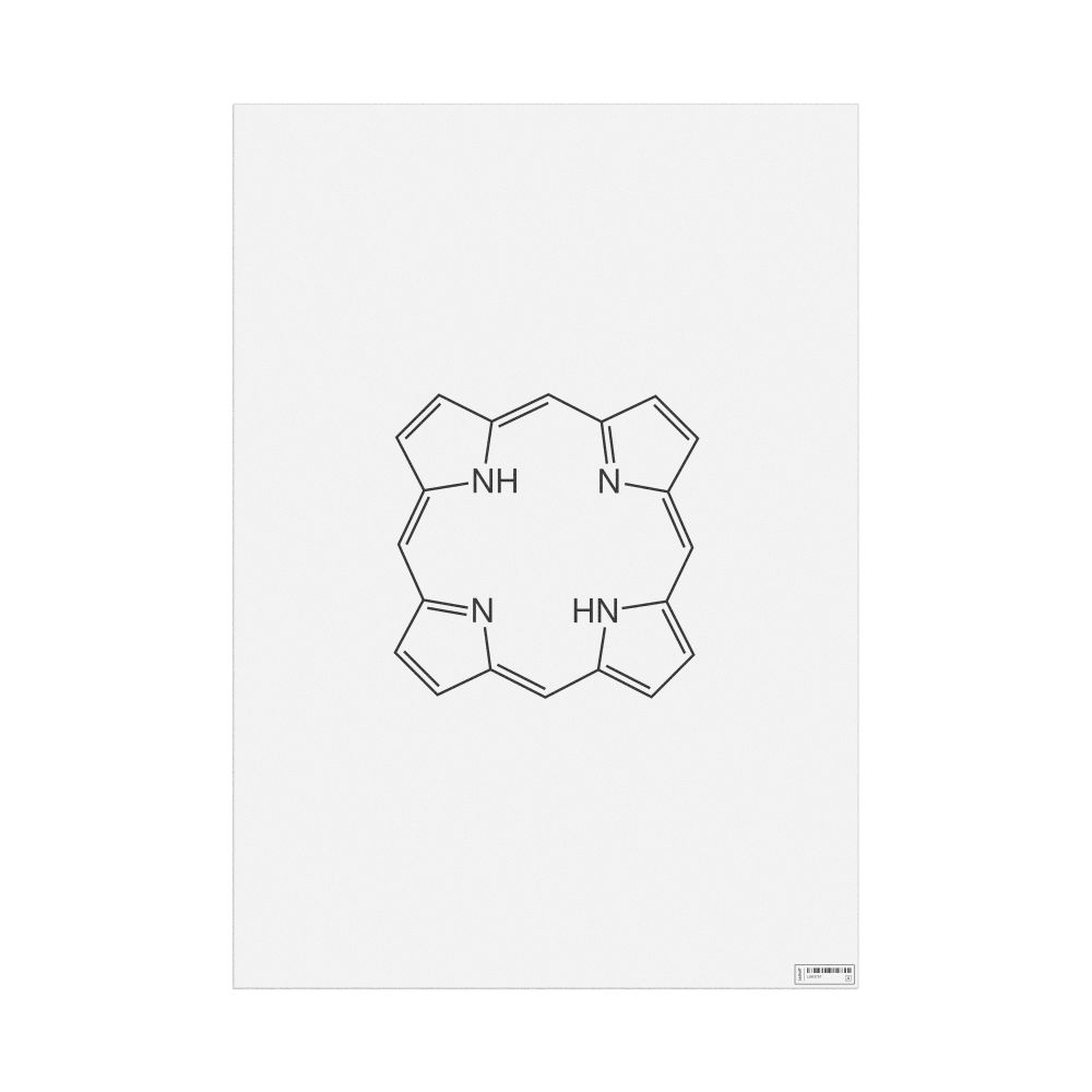 Leskoff Porphine Molecule Poster, 2D Structure, image 1 of 1
