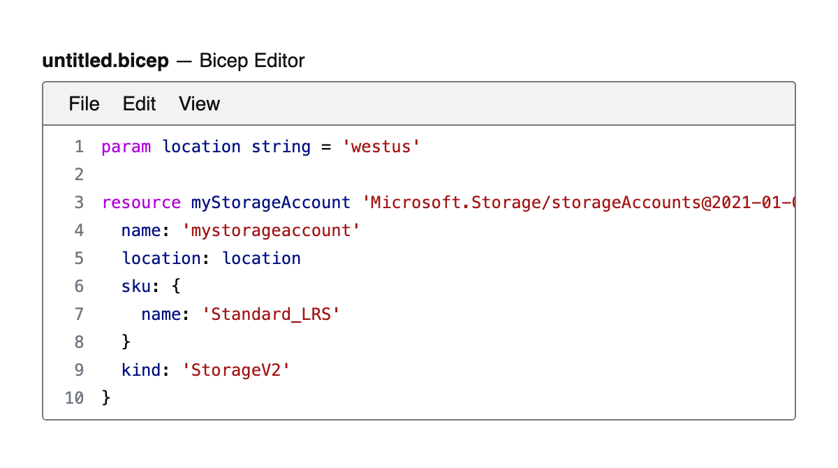Bicep Editor