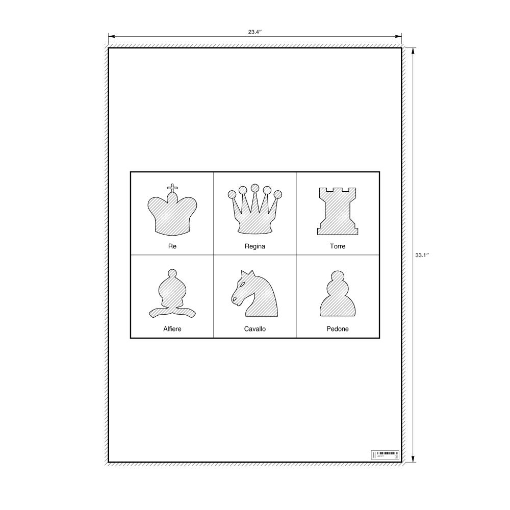 Leskoff Chess Pieces Poster, Italian-Labeled, image 1 of 2