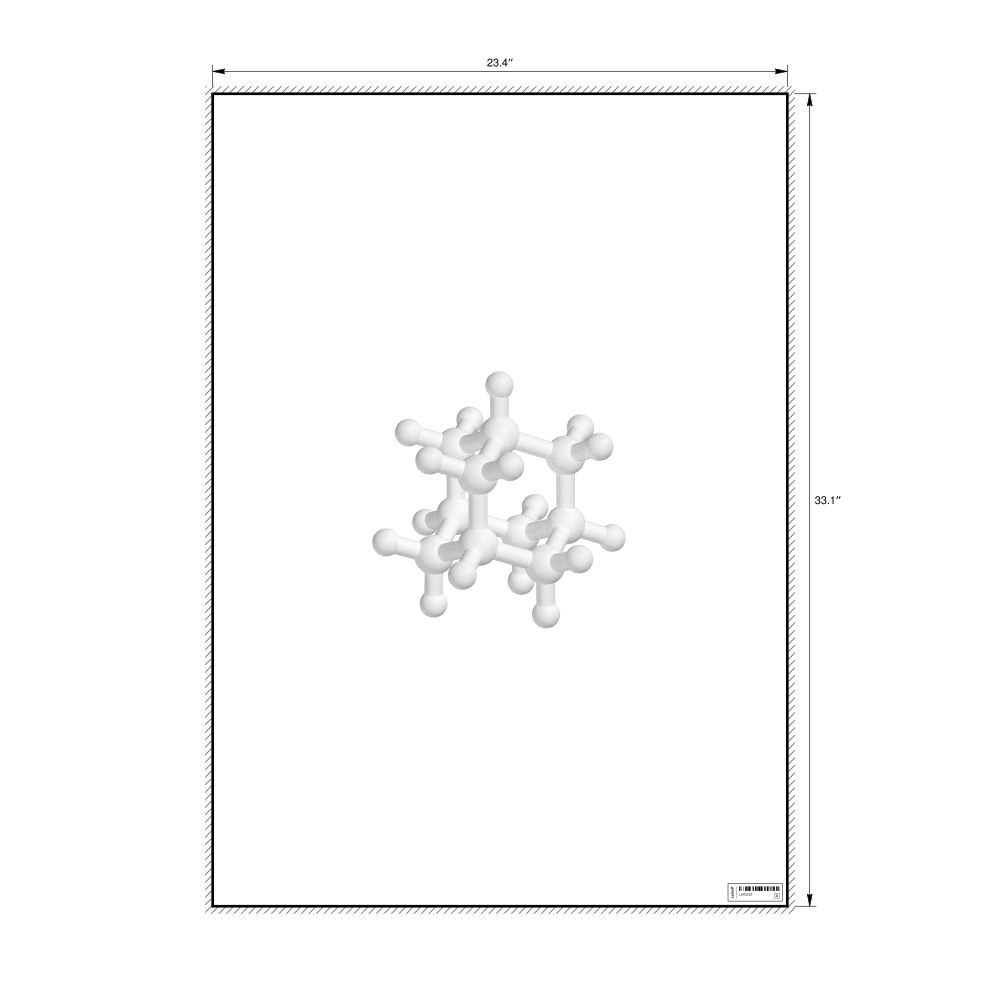 Leskoff Adamantane Molecule Poster, Ball-and-Stick Model, image 1 of 1