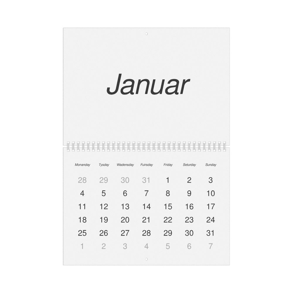Leskoff 2027 Wall Calendar, Scots-Labeled, Monday-Start Layout, Wire-Bound, 11.7 x 8.3 in (29.7 x 21.0 cm), image 1 of 1