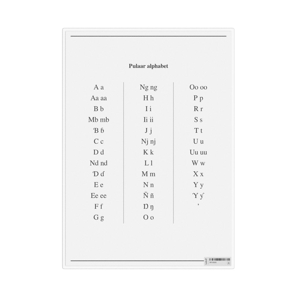 Leskoff Pulaar Alphabet Chart, image 1 of 1