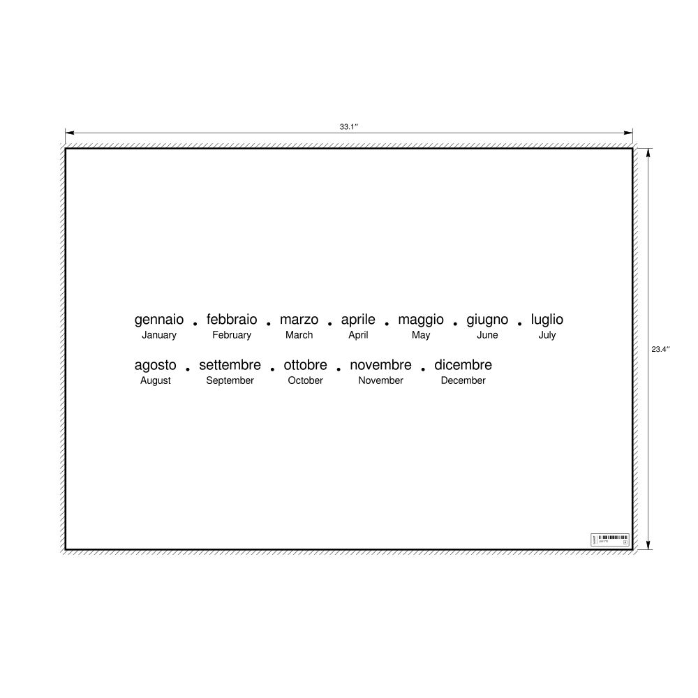 Leskoff Months of the Year Poster, Italian/English-Labeled, image 1 of 1