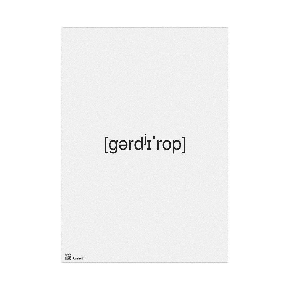 Leskoff гардероб IPA Transcription Poster, image 1 of 1