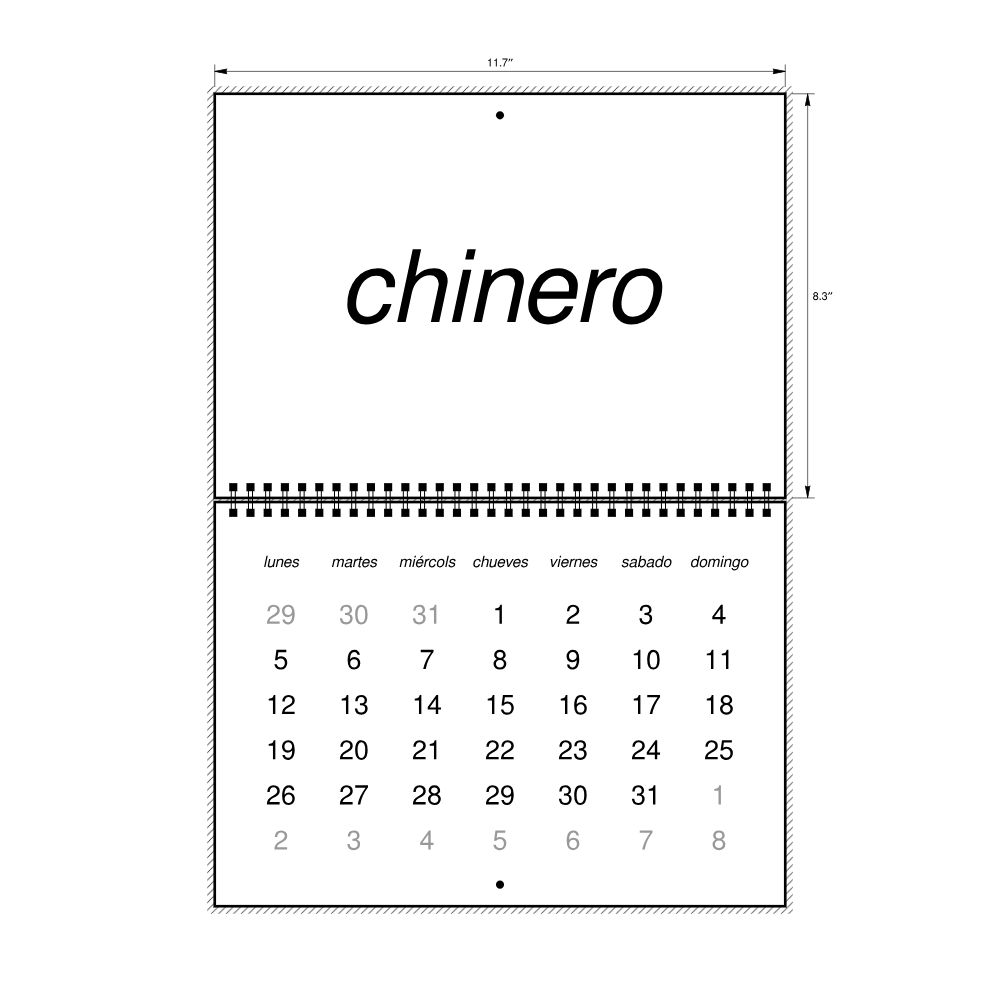 Leskoff 2026 Wall Calendar, Aragonese-Labeled, Monday-Start Layout, Wire-Bound, 11.7 x 8.3 in (29.7 x 21.0 cm), image 2 of 2