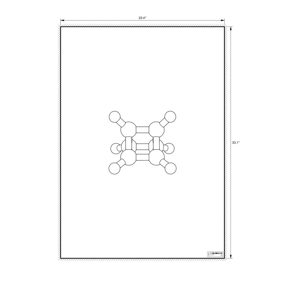 Leskoff Prismane Molecule Poster, Ball-and-Stick Model, Stylized, image 1 of 1
