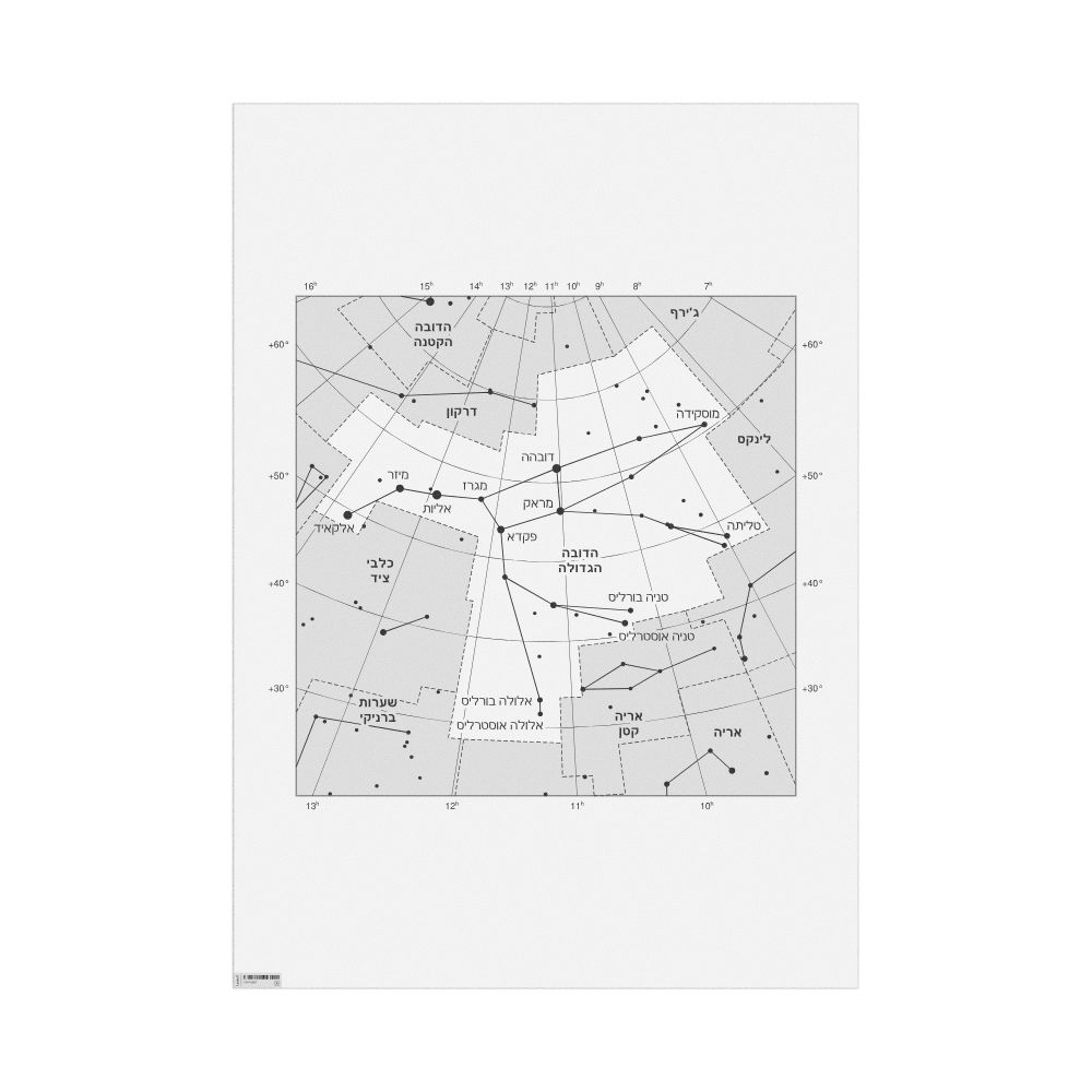 Leskoff Ursa Major Constellation Poster, Hebrew-Labeled, image 1 of 1