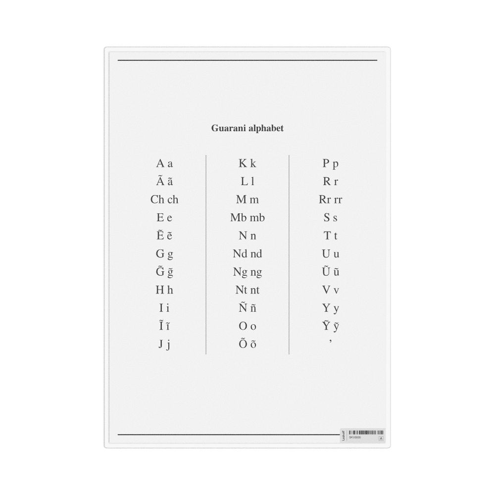 Leskoff Guarani Alphabet Chart, image 1 of 1