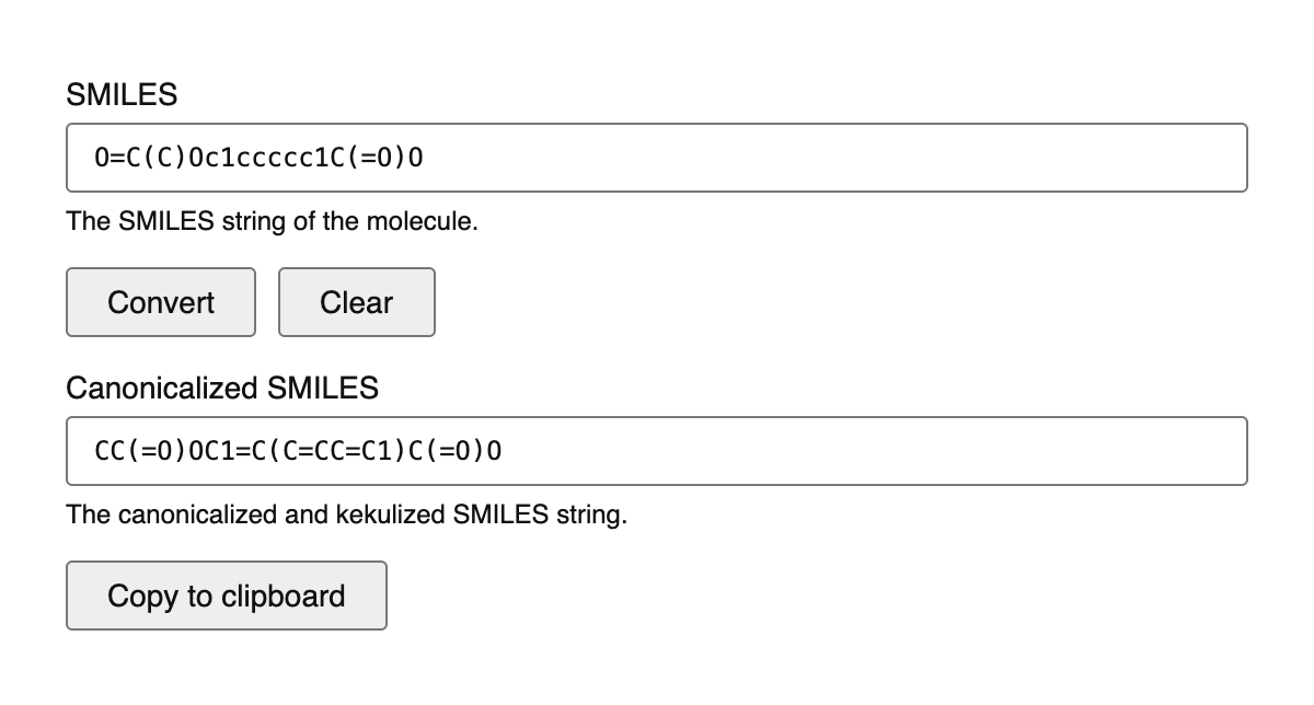 Canonical SMILES Generator