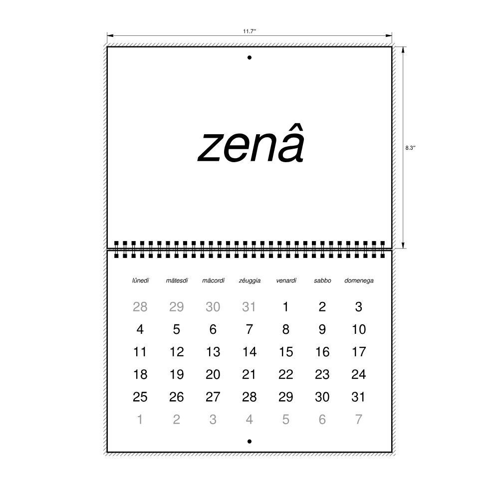 Leskoff 2027 Wall Calendar, Ligurian-Labeled, Monday-Start Layout, Wire-Bound, 11.7 x 8.3 in (29.7 x 21.0 cm), image 2 of 2