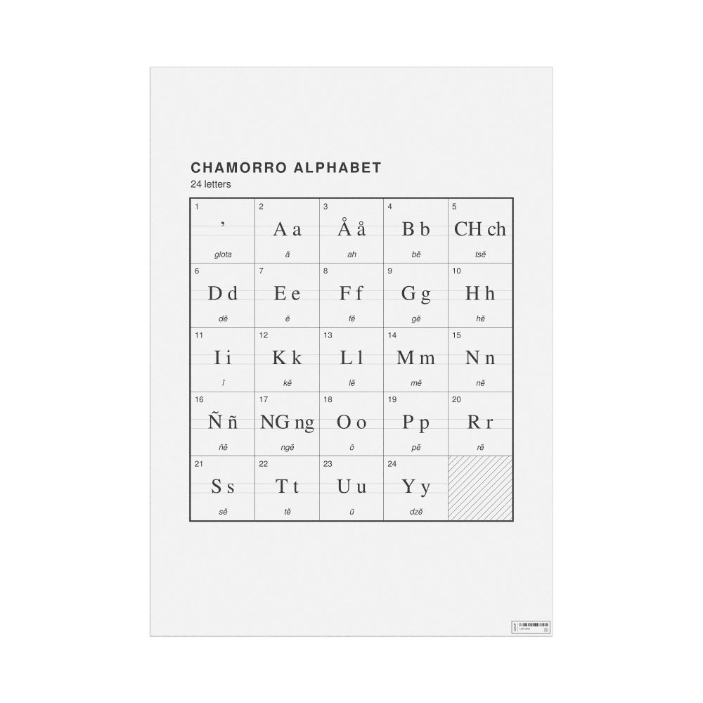 Leskoff Chamorro Alphabet Chart, 23.4 x 33.1 in (59.4 x 84.1 cm, Poster / Wall Chart), image 1 of 2