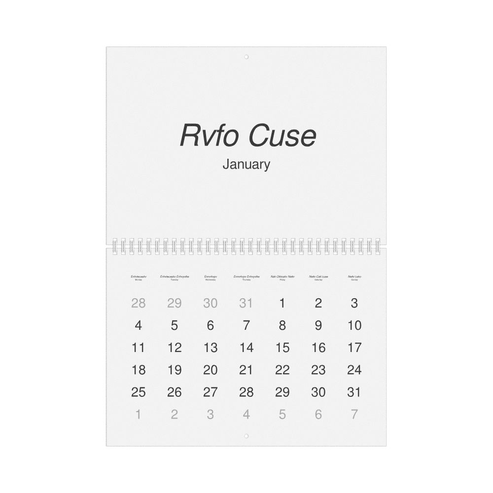 Leskoff 2027 Wall Calendar, Muscogee/English-Labeled, Monday-Start Layout, Wire-Bound, 11.7 x 8.3 in (29.7 x 21.0 cm), image 1 of 1