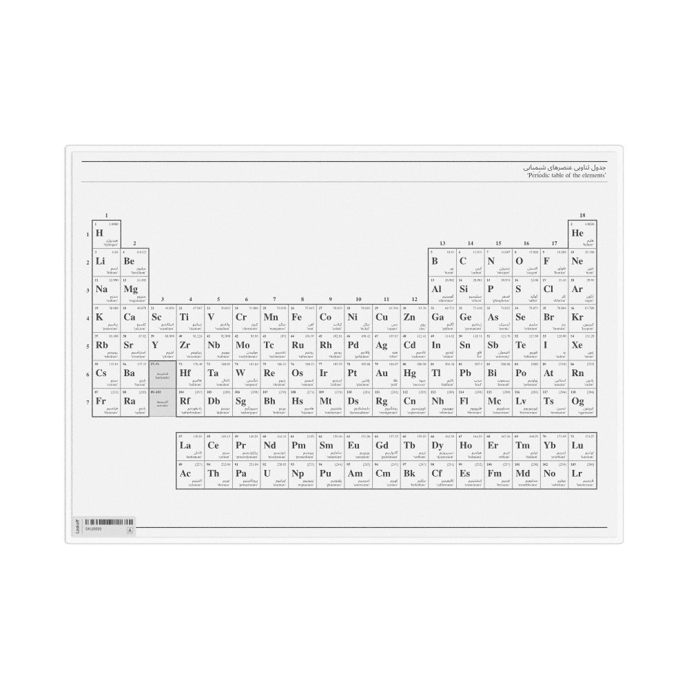 Leskoff Persian-Language Periodic Table, Persian/English-Labeled, image 1 of 1