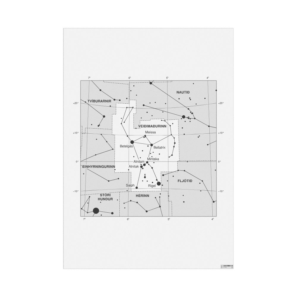 Leskoff Orion Constellation Poster, Icelandic-Labeled, image 1 of 1