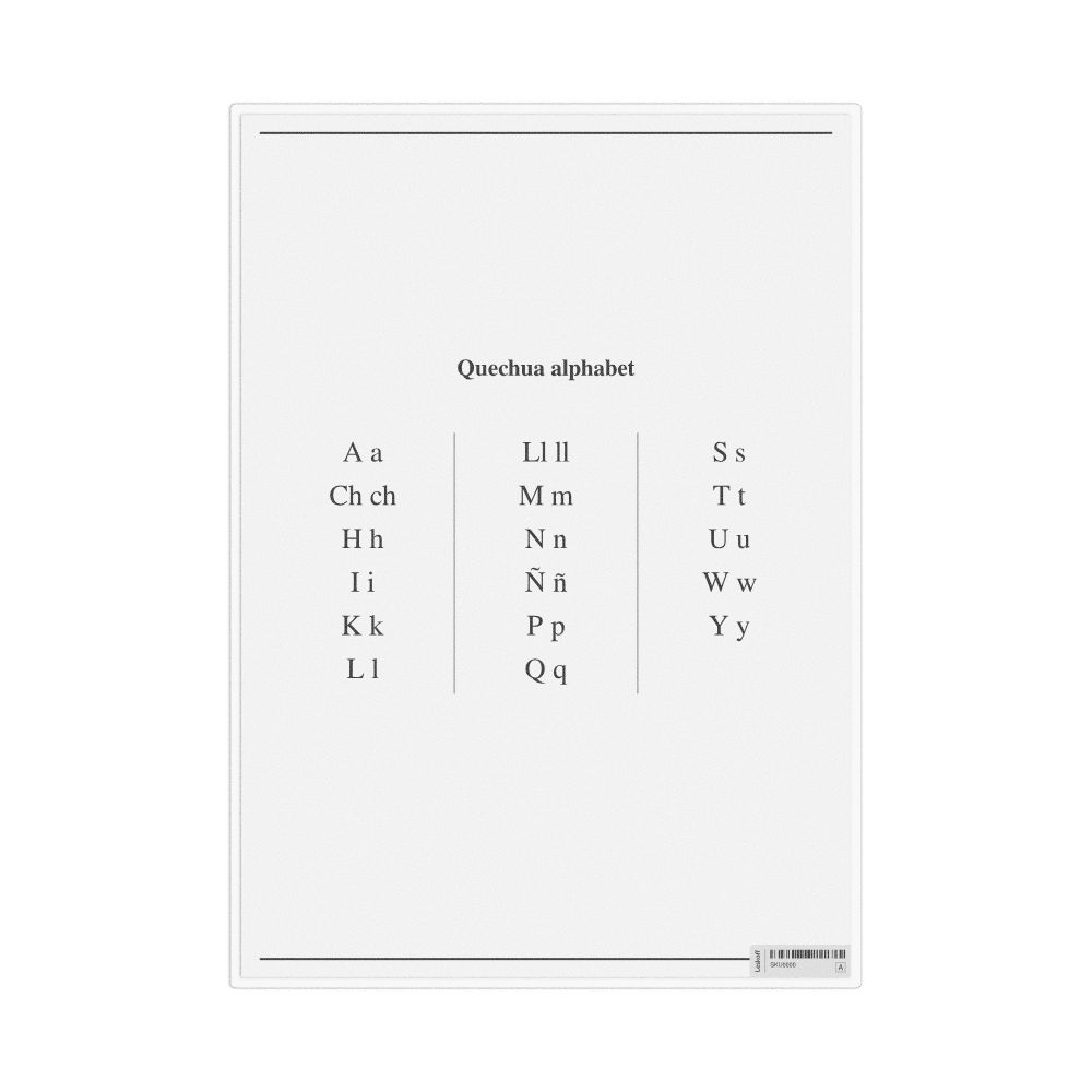 Leskoff Quechua Alphabet Chart, image 1 of 1