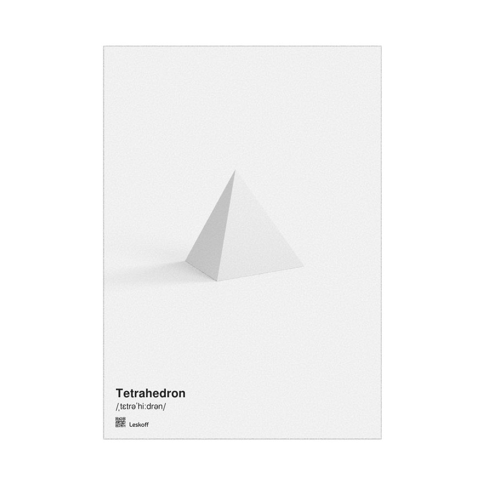 Leskoff Tetrahedron Poster, Solid Shape, English-Labeled with IPA, image 1 of 1