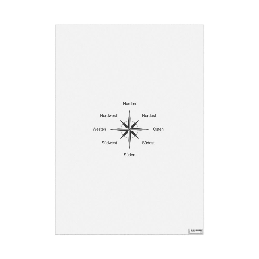 Leskoff Cardinal Directions Poster, German-Labeled, image 1 of 2