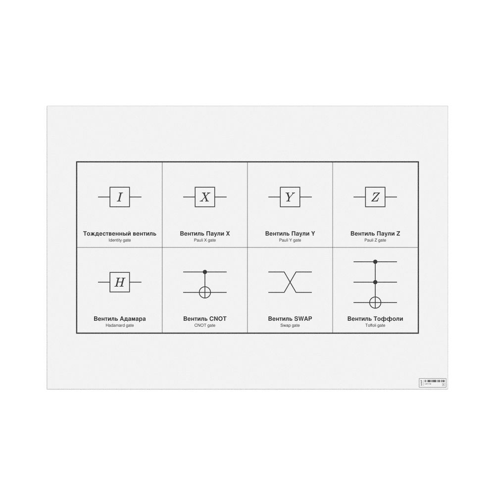 Leskoff Quantum Gates Wall Chart (Quantum Gates Poster), Russian/English-Labeled, image 1 of 2